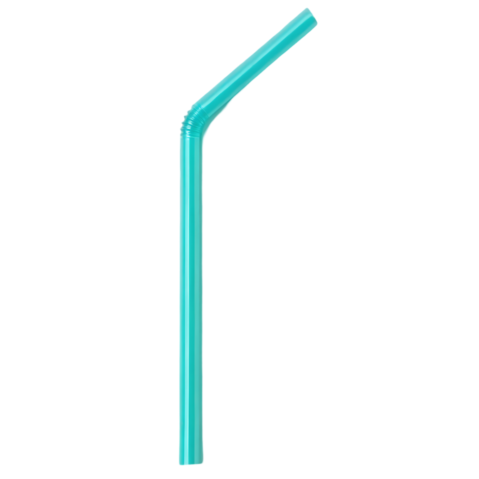 Single turquoise reusable drinking straw png