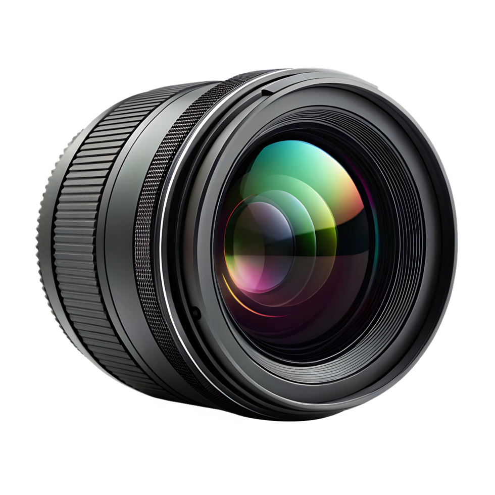 High quality camera lens, close up view. png