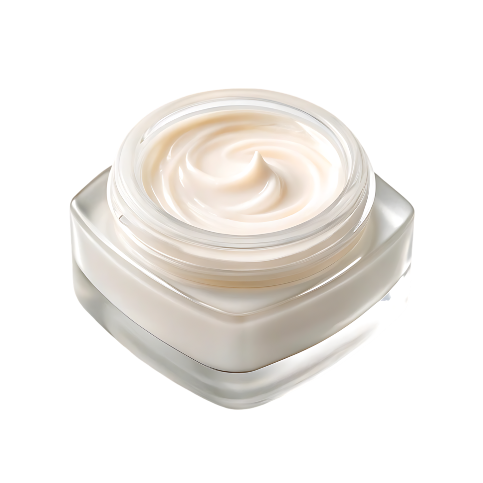 Close up of luxurious face cream in a jar. png