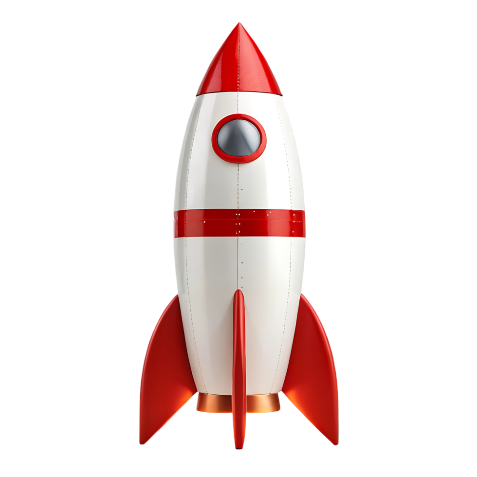 Retro rocket ship ready for launch. png