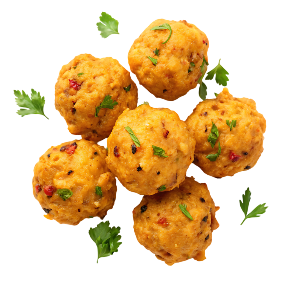 Delicious spicy chicken meatballs, perfect for appetizers or a main course. png