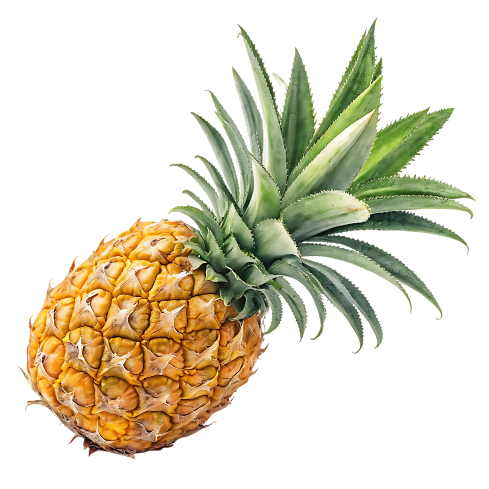 Fresh ripe pineapple isolated on black background png