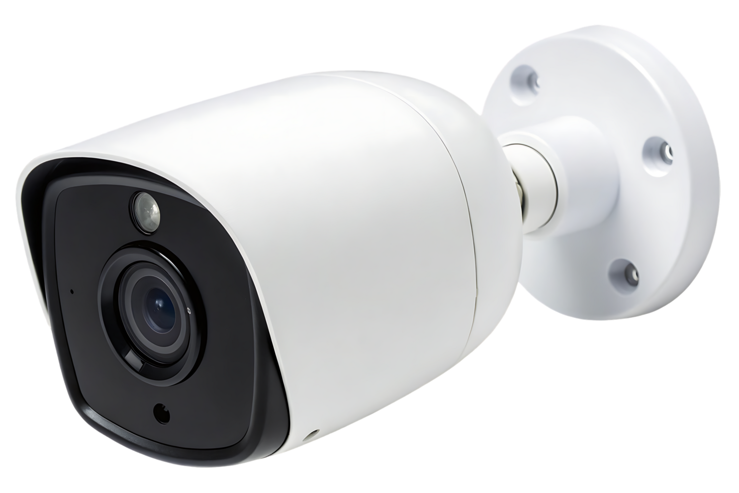 Modern security camera, isolated on black background. png