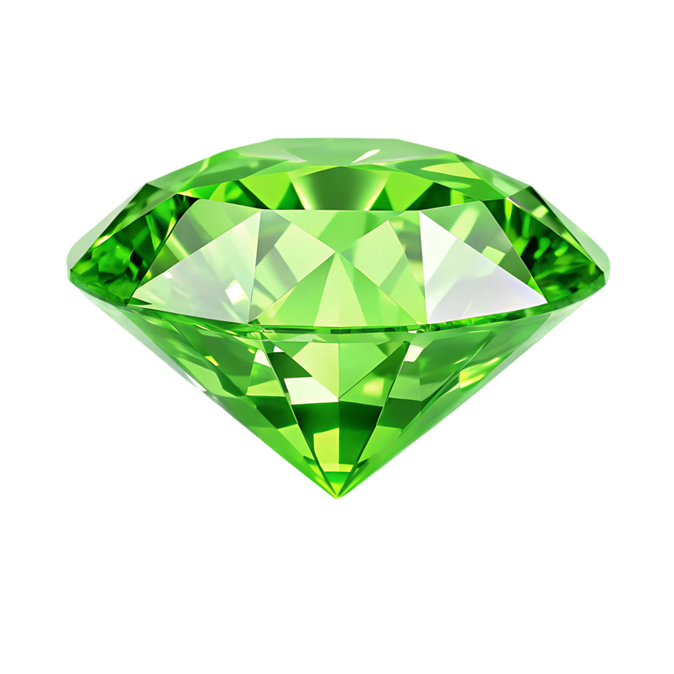Bright green gemstone, emerald cut diamond. png