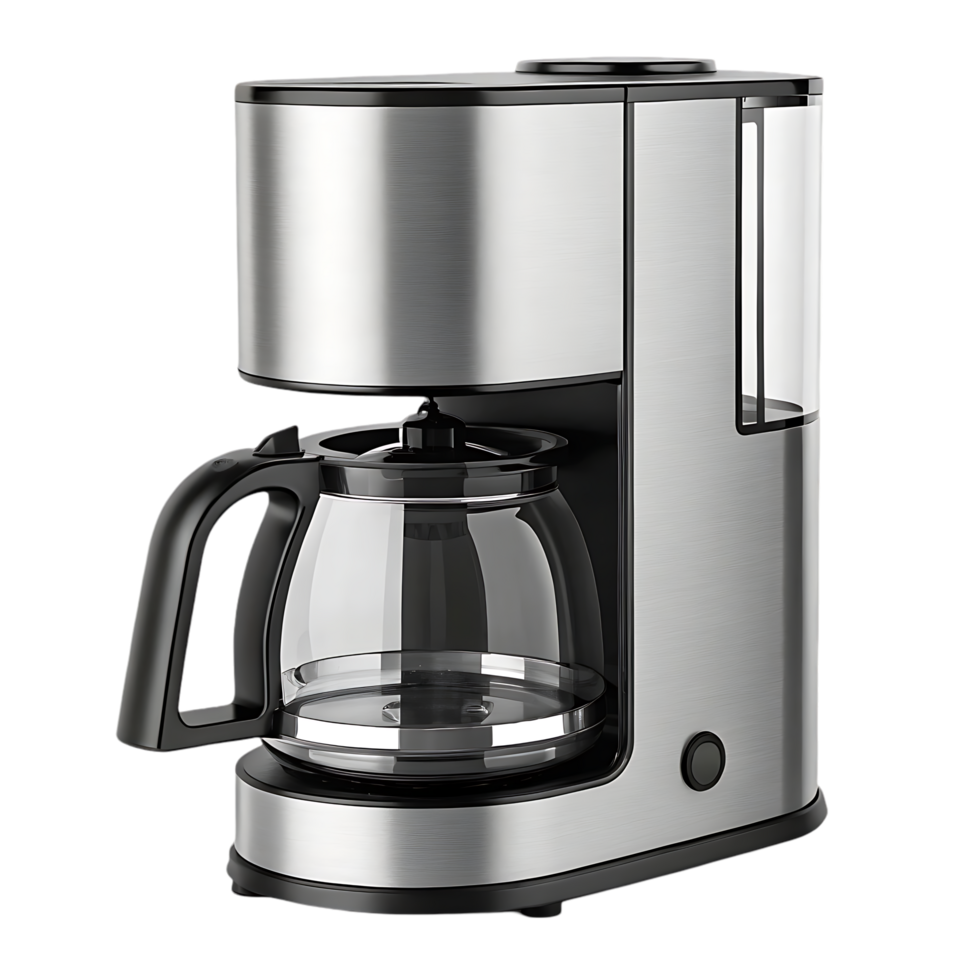 Modern stainless steel coffee maker. png