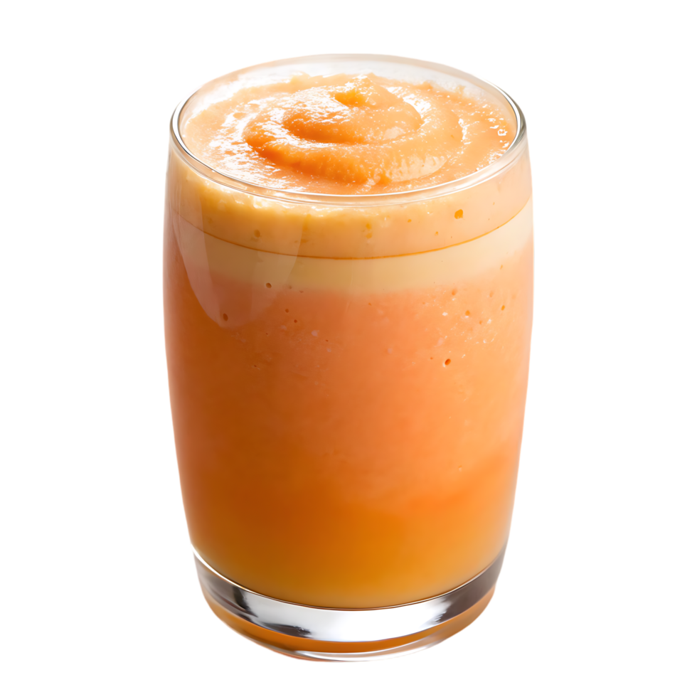 Refreshing orange and mango smoothie in a glass. png