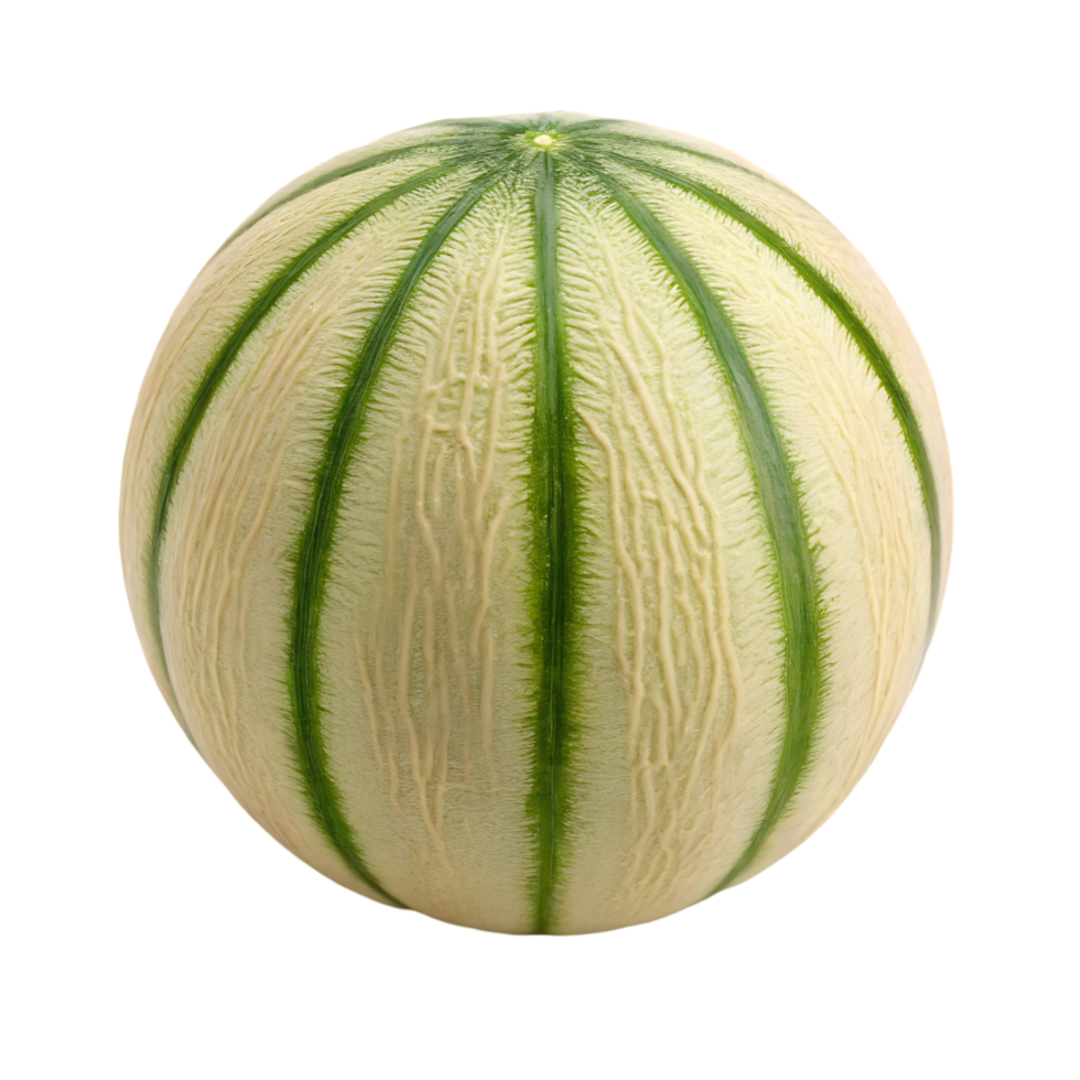 Close up of a whole Piel de Sapo melon. png