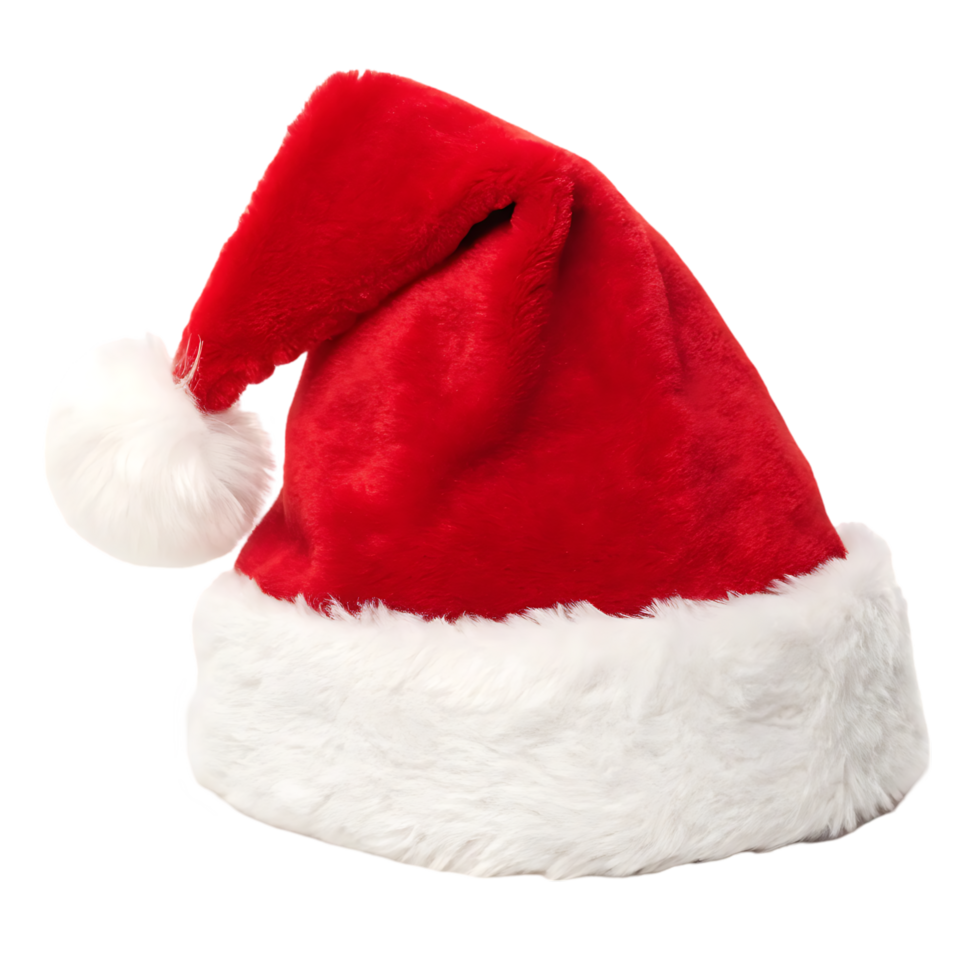 Classic Santa hat, red and white, Christmas png