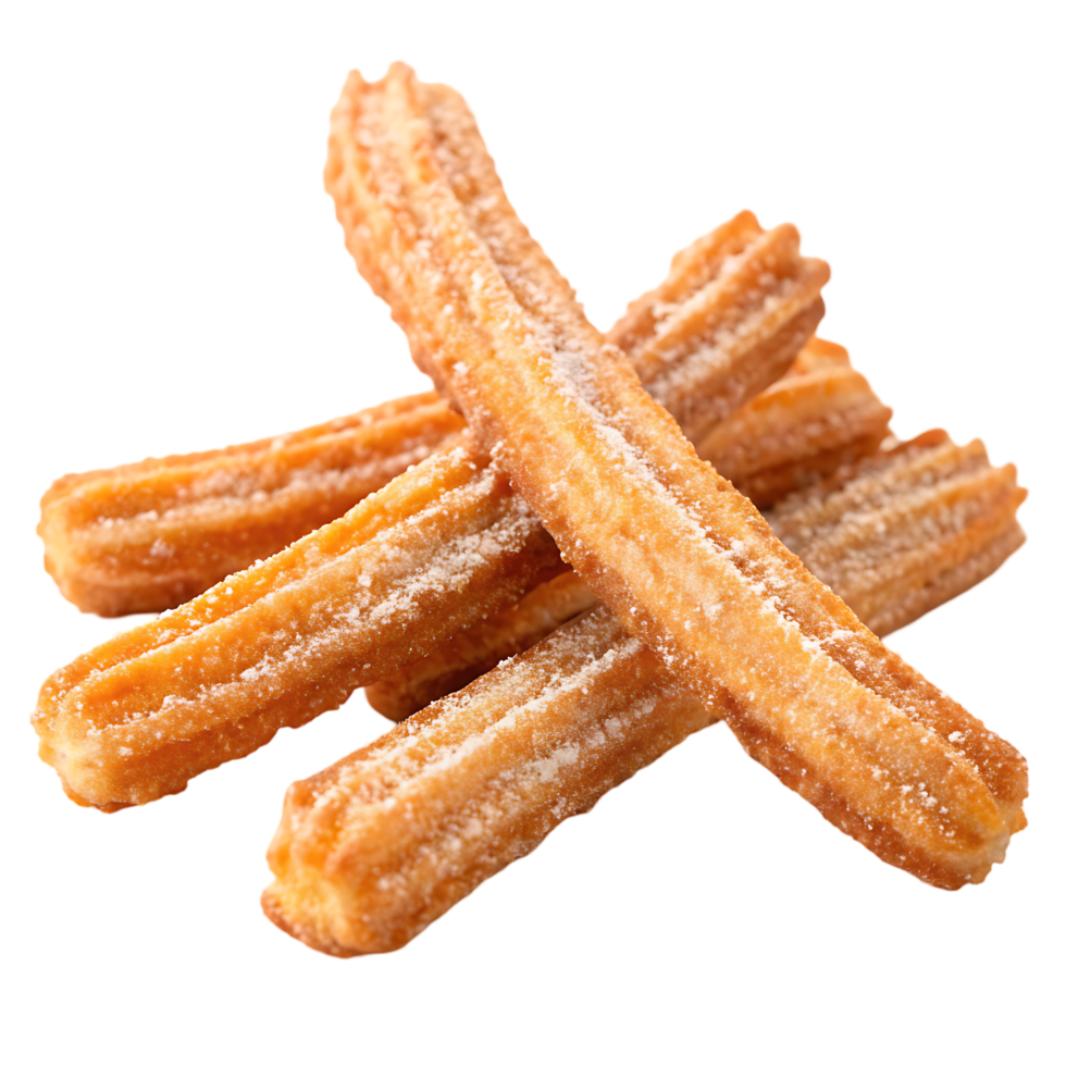 Delicious churros dusted with sugar. png
