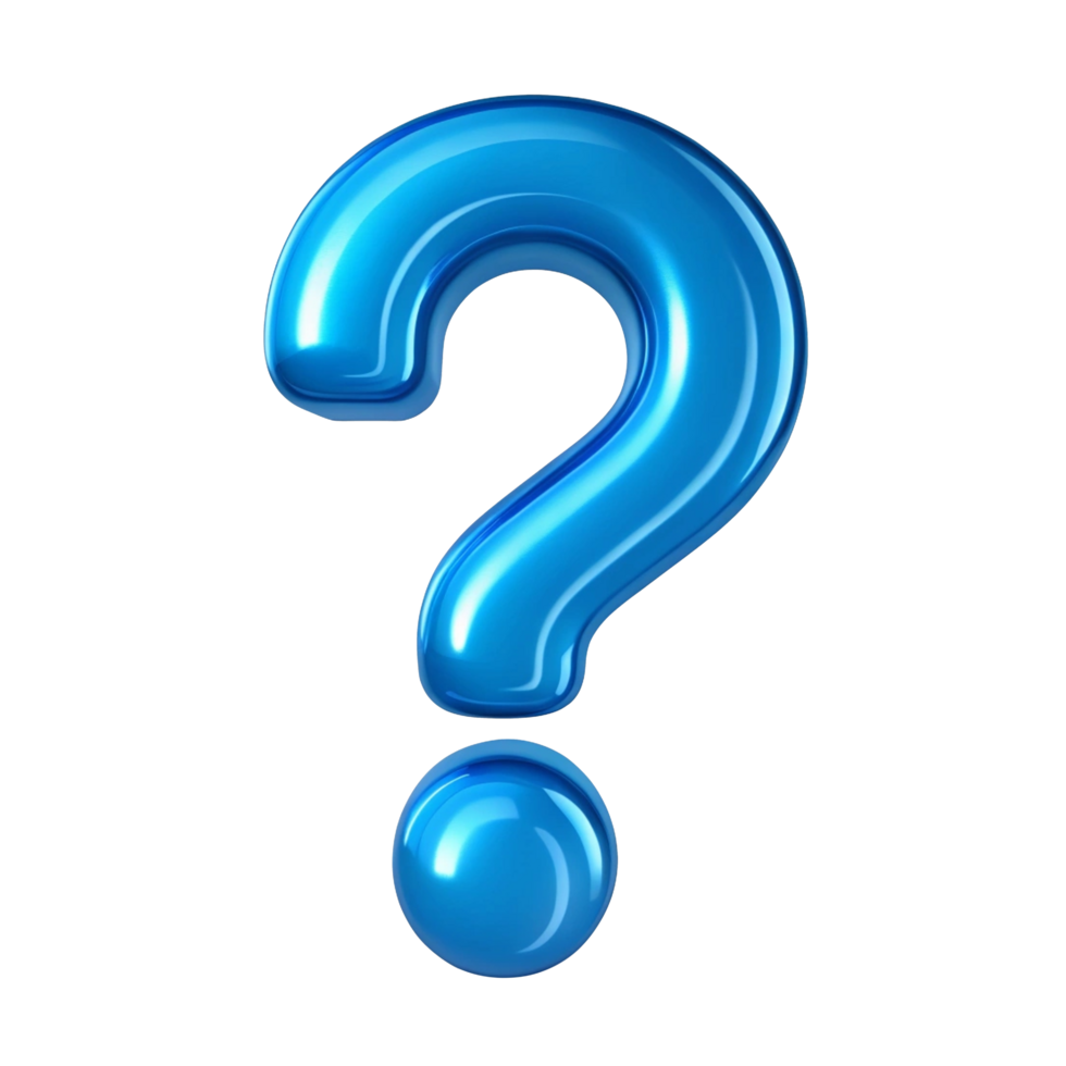 Glossy blue question mark symbol. png