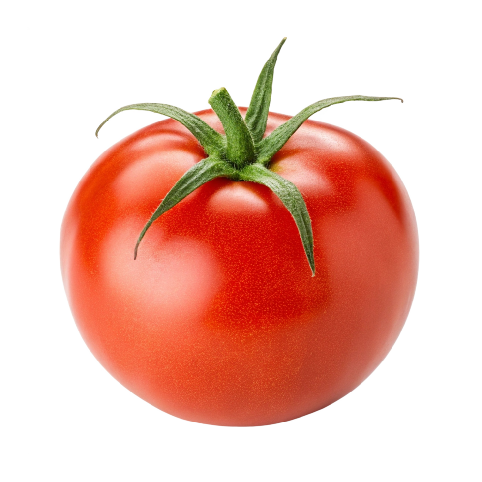 Single ripe red tomato isolated on white background png