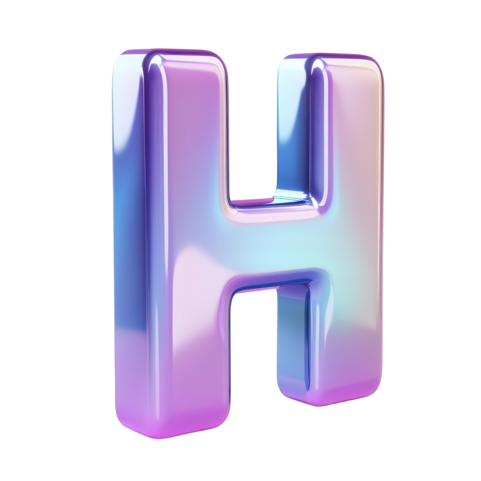 Glossy purple and blue 3D cartoon hashtag symbol isolated on a transparent background png