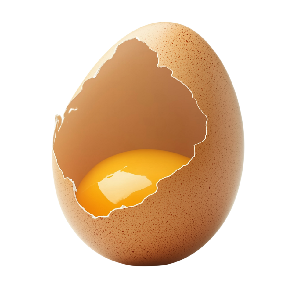 Whole Egg and Broken Eggshell Isolated on Transparent Background png