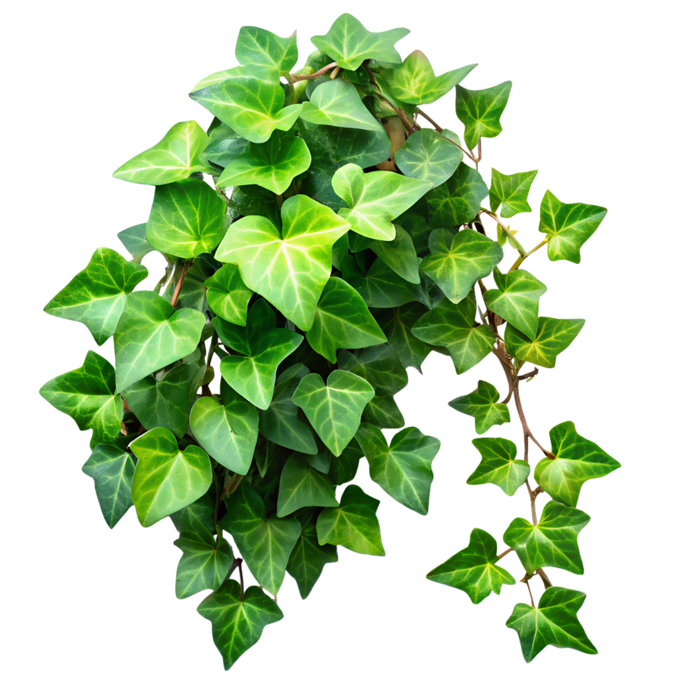 Fresh Green Ivy Leaves Climbing, Isolated on Transparent Background png