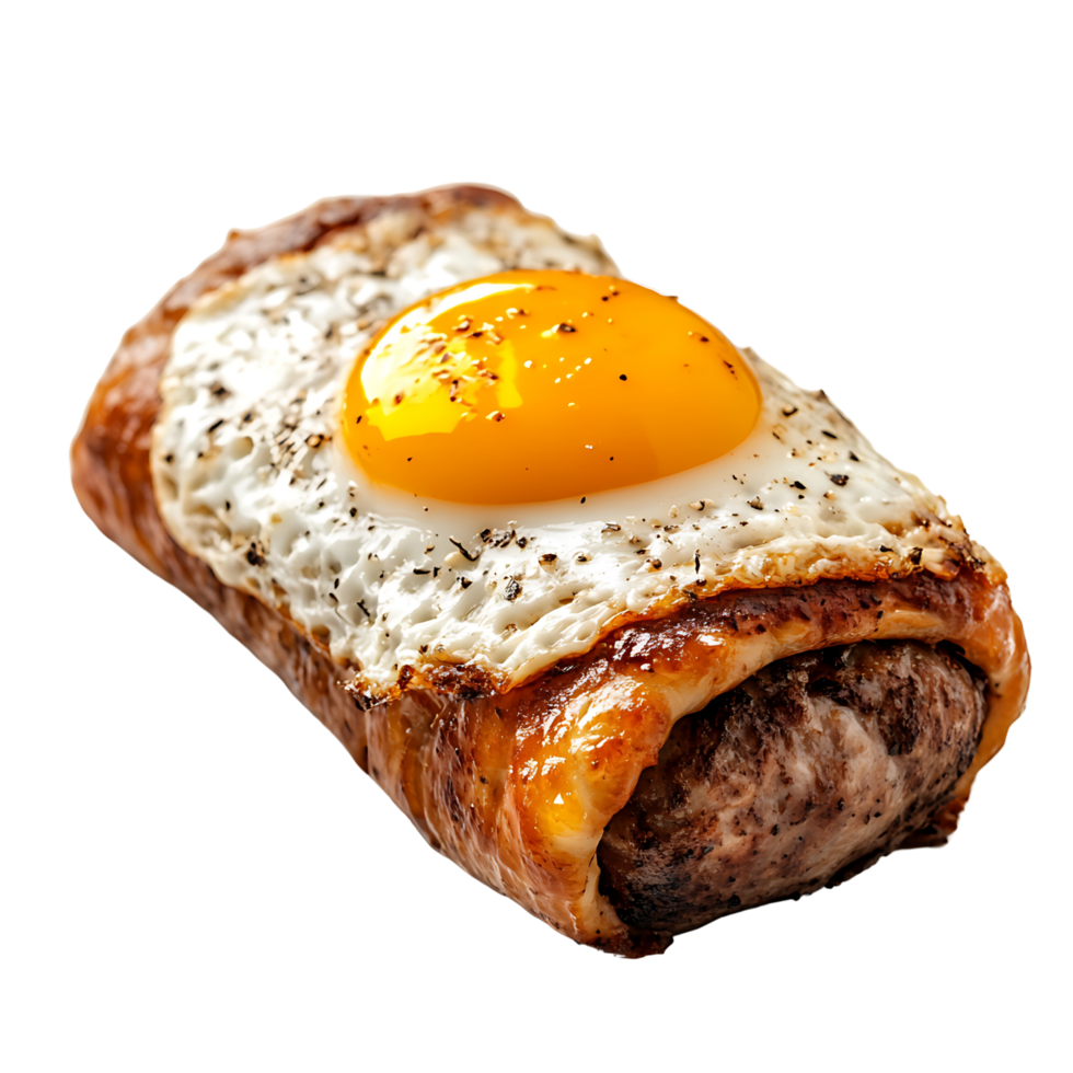 Crispy Meat Roll with a Golden Egg Center Isolated on Transparent Background png