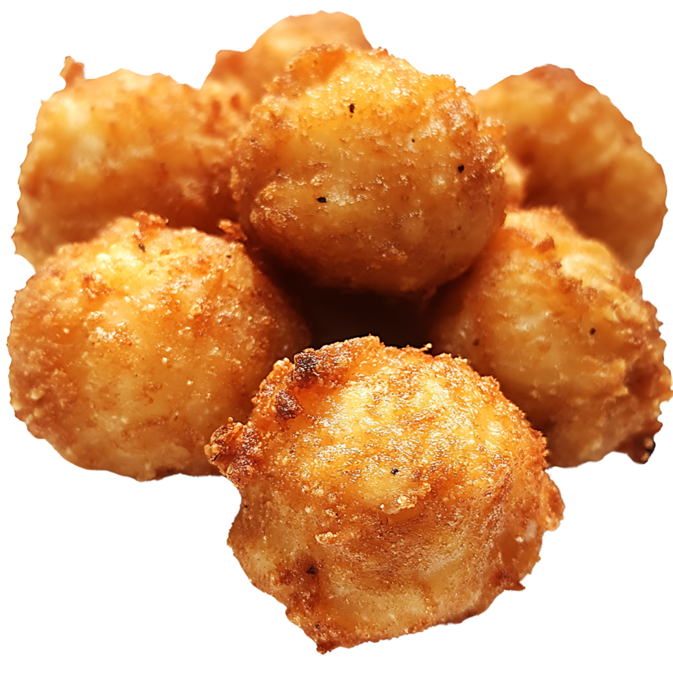 Tasty Golden Hush Puppies Isolated on Transparent Background png
