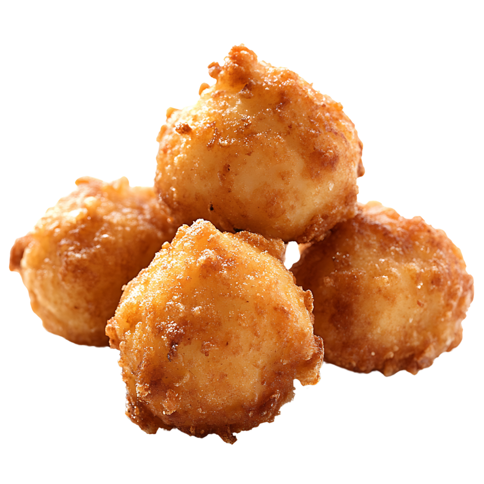 Golden Crispy Hush Puppies Isolated on Transparent Background png