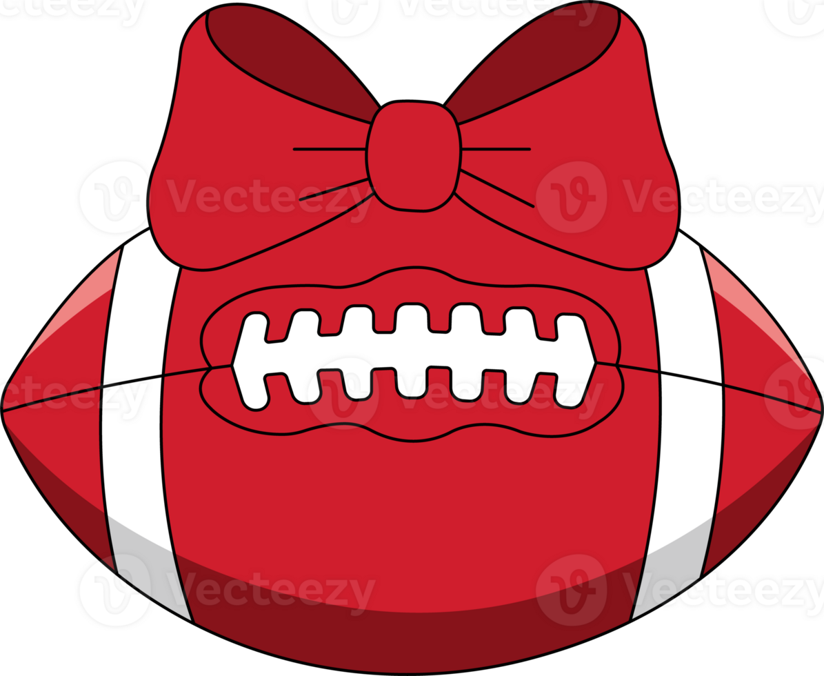 A football with a bow on it png