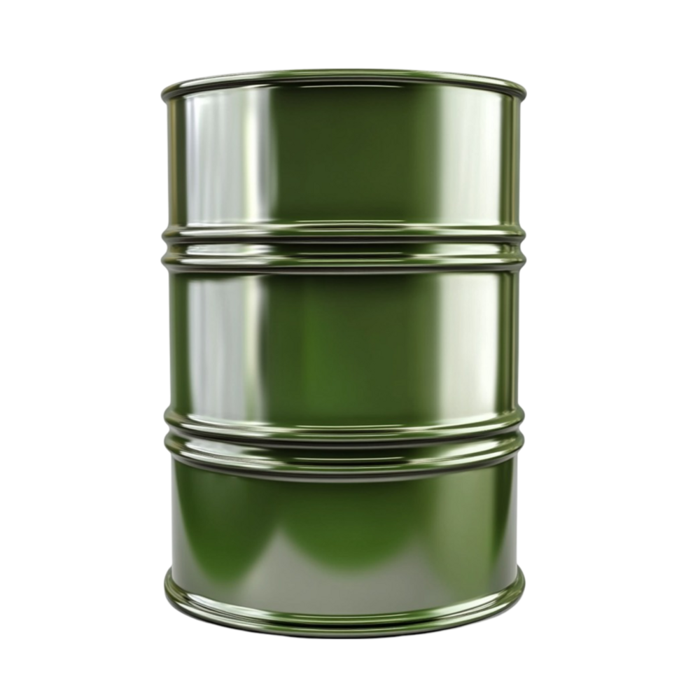 Green Industrial Barrel on Transparent Background. png