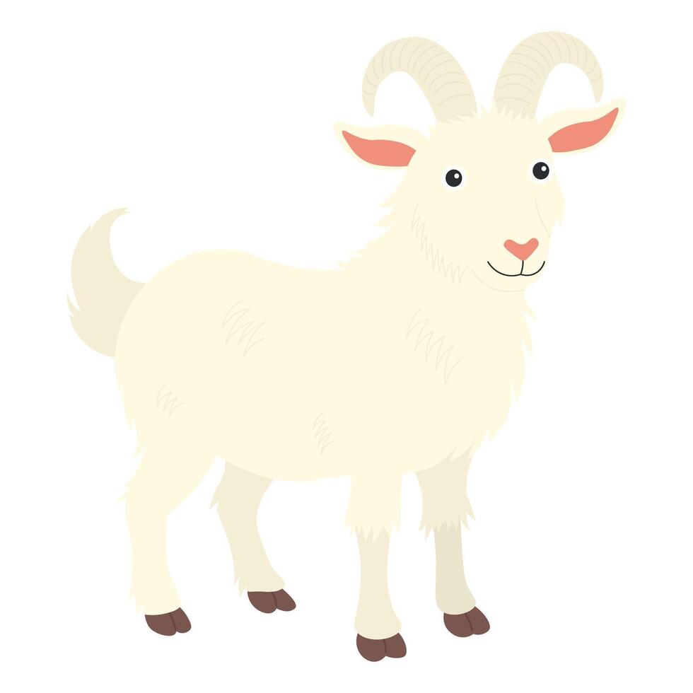 Goat in flat style. Illustration of an animal on a farm vector