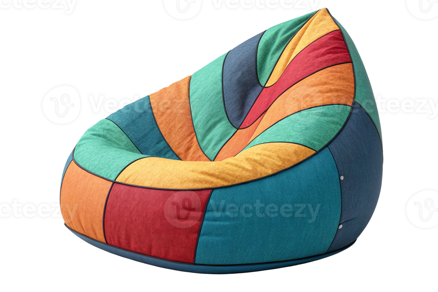 Colorfull Bean Bag chair isolated, transparent--generated by ai png