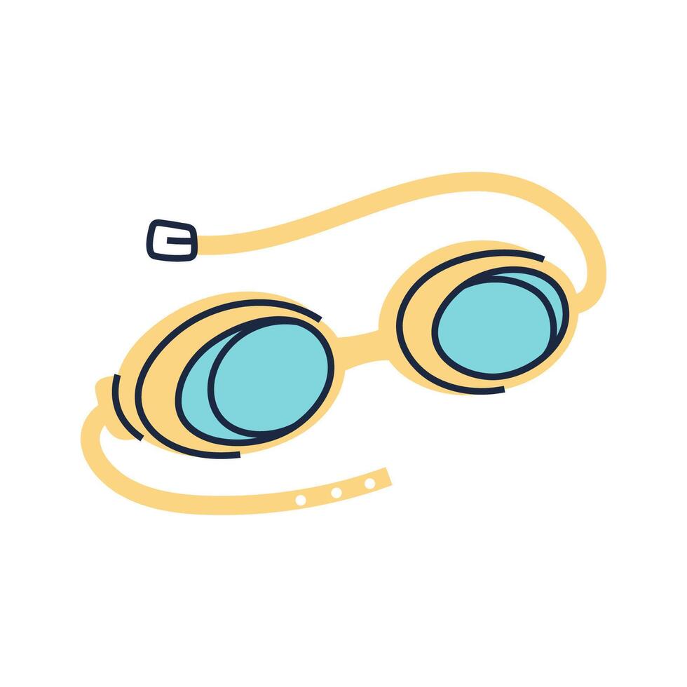 Simple illustration of swimming goggles. Perfect for summer and vacation designs. vector