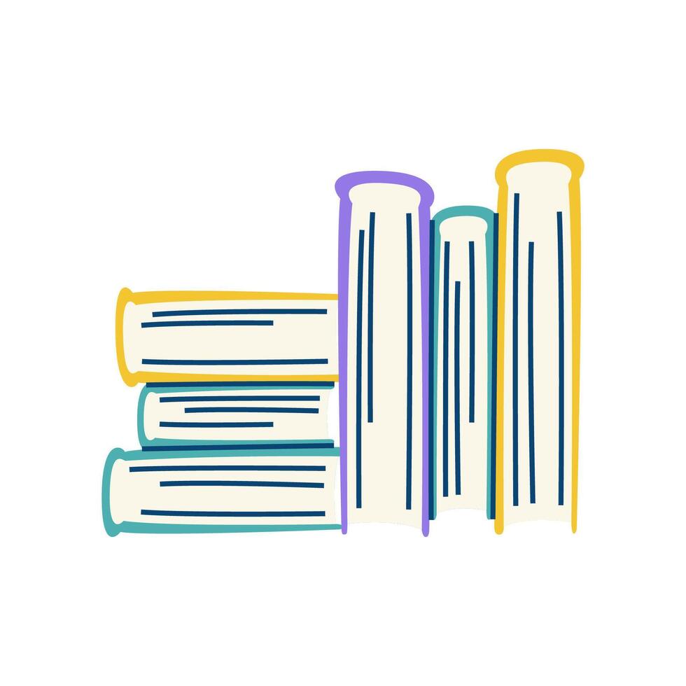 Simple illustration of stack of books. Ideal for education and learning designs. vector
