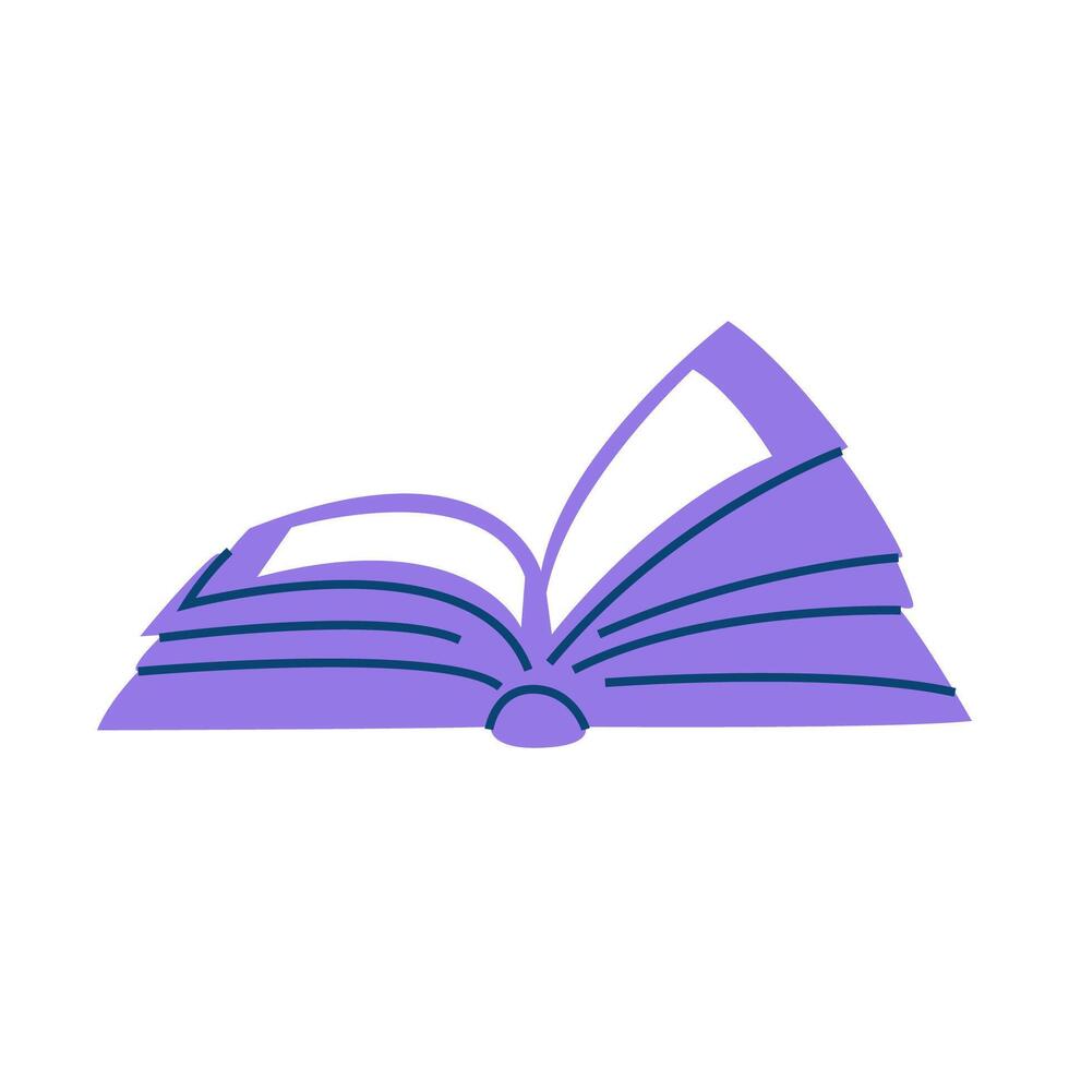 Simple illustration of an open purple book. Perfect for library and reading designs. vector