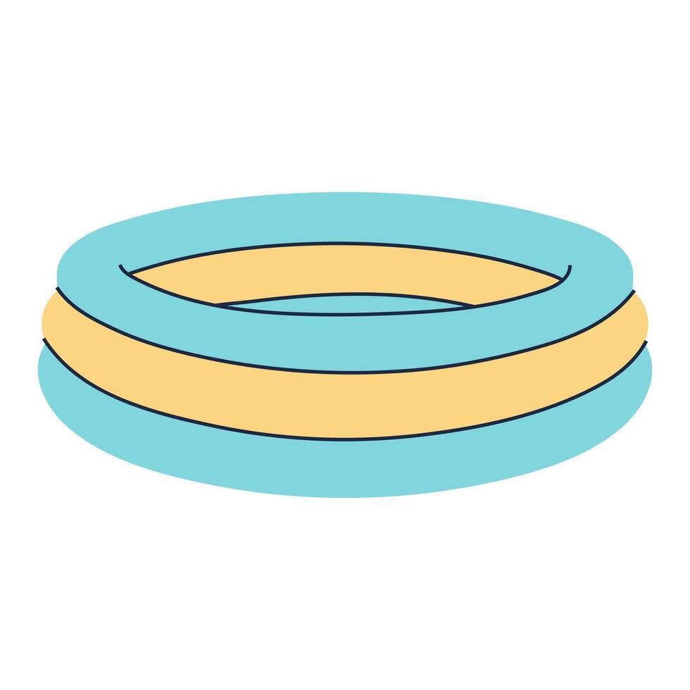 Simple illustration of an inflatable kiddie pool. Perfect for summer and vacation designs. vector