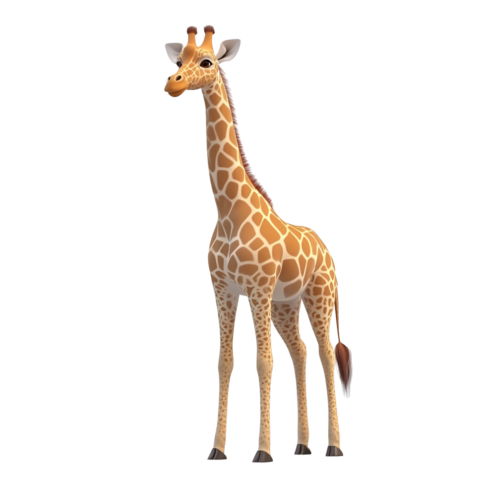 3D Abstract Giraffe Figure With Colorful Geometric Shapes On Transparent Background png