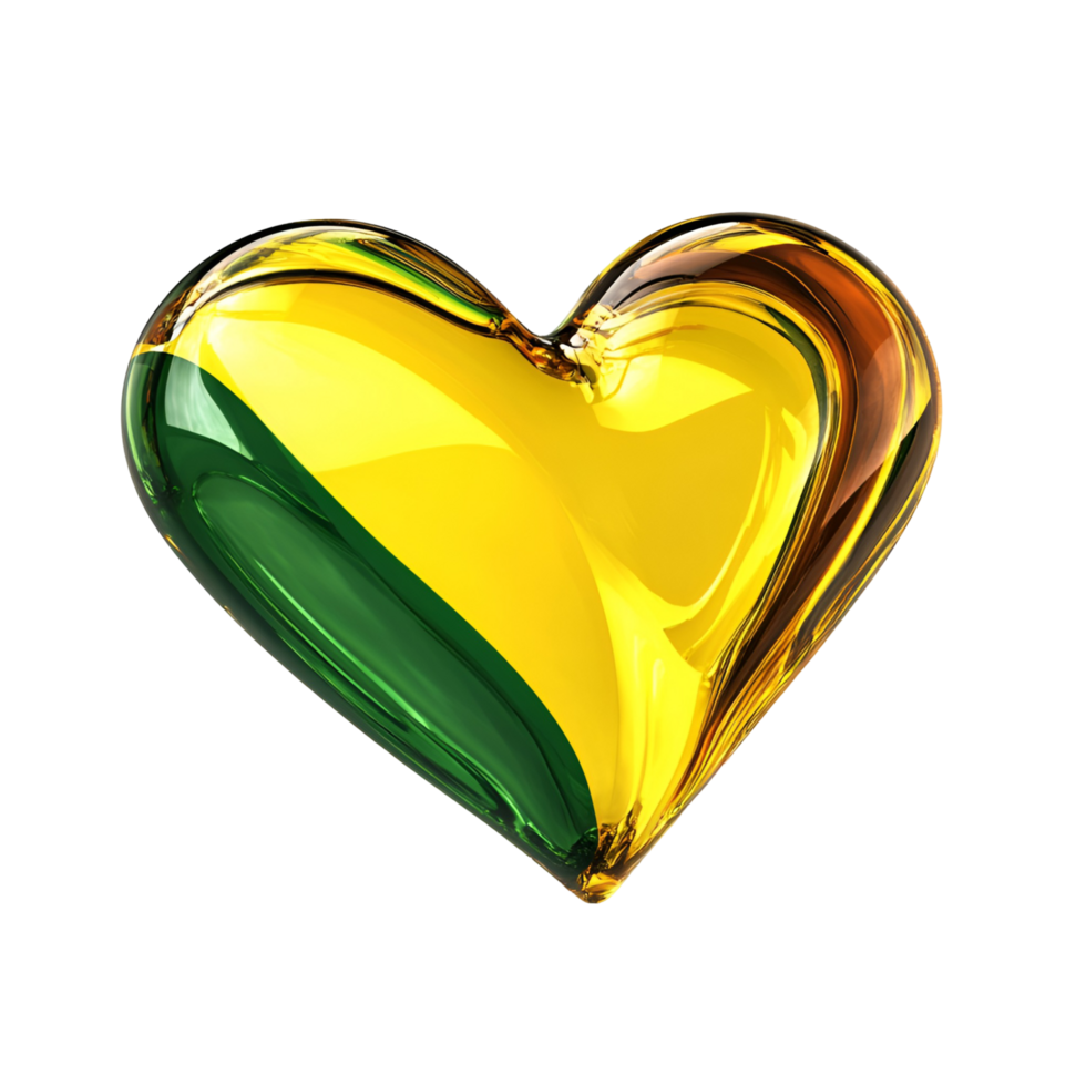 3D Heart Shape With Jamaica National Flag On Transparent Background png