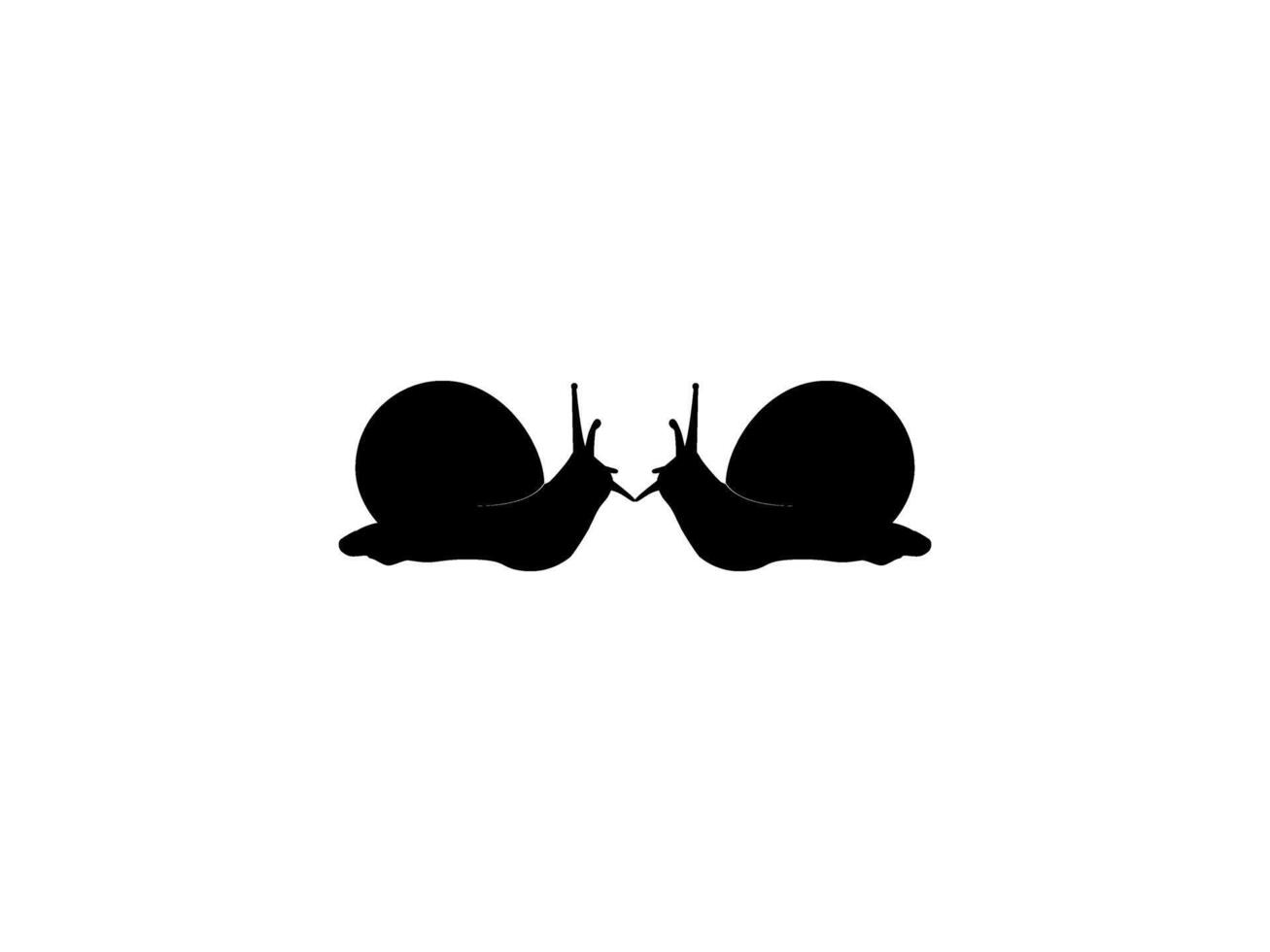 Snails Silhouette, are also called Escargot, Pair Animal Series, can use for Logo, Art Illustration, Apps, Website, etc. Flat Style and Black White vector
