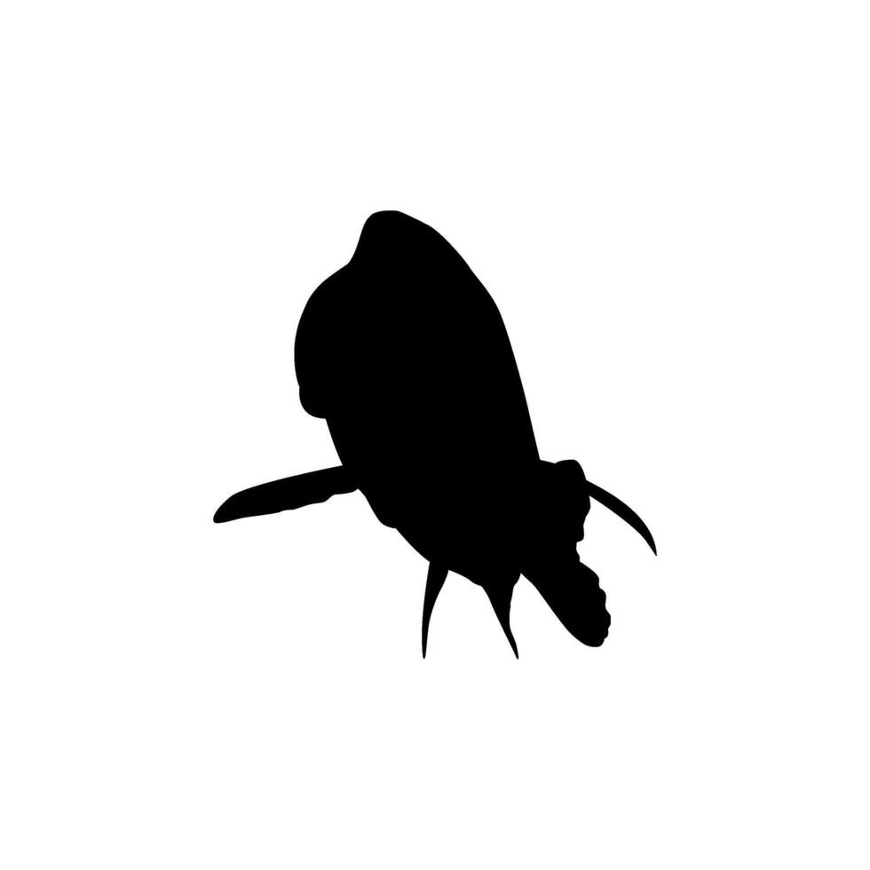 Humphead wrasse Silhouette, Cheilinus undulatus, also known as the Maori wrasse, Napoleon wrasse, Napoleon fish. Flat and Editable vector