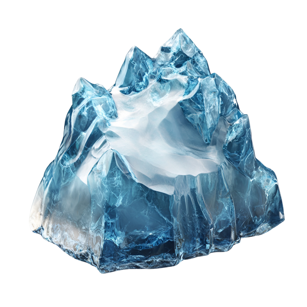 Stunning Closeup of Icebergs Breaking on Transparent Background png