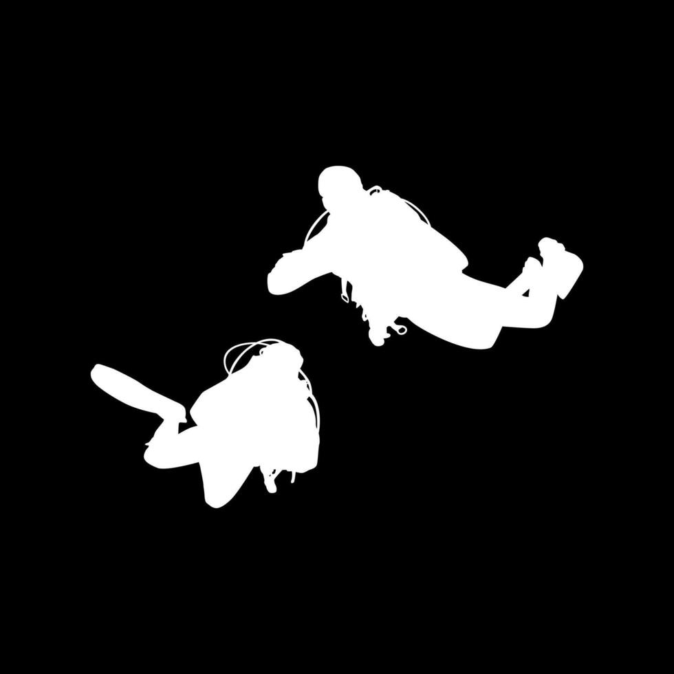 Silhouette of the Diving, can use for Logo Gram, Sticker, Pictogram, Website, Apps, Diving Illustration, etc. Flat style vector