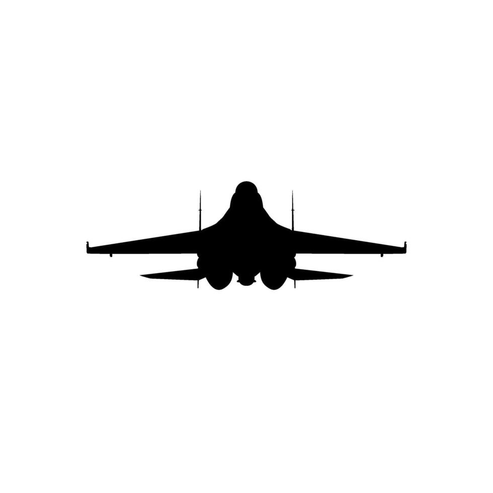 Silhouette of the Jet Fighter, Fighter aircraft are military aircraft designed primarily for air-to-air combat. Editable vector