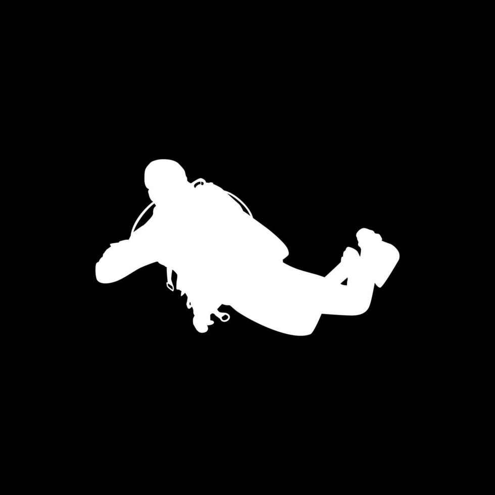 Diving Silhouette, Flat style, can use for Logo Gram, Sticker, Pictogram, Website, Apps, Diving Illustration, etc. Editable vector