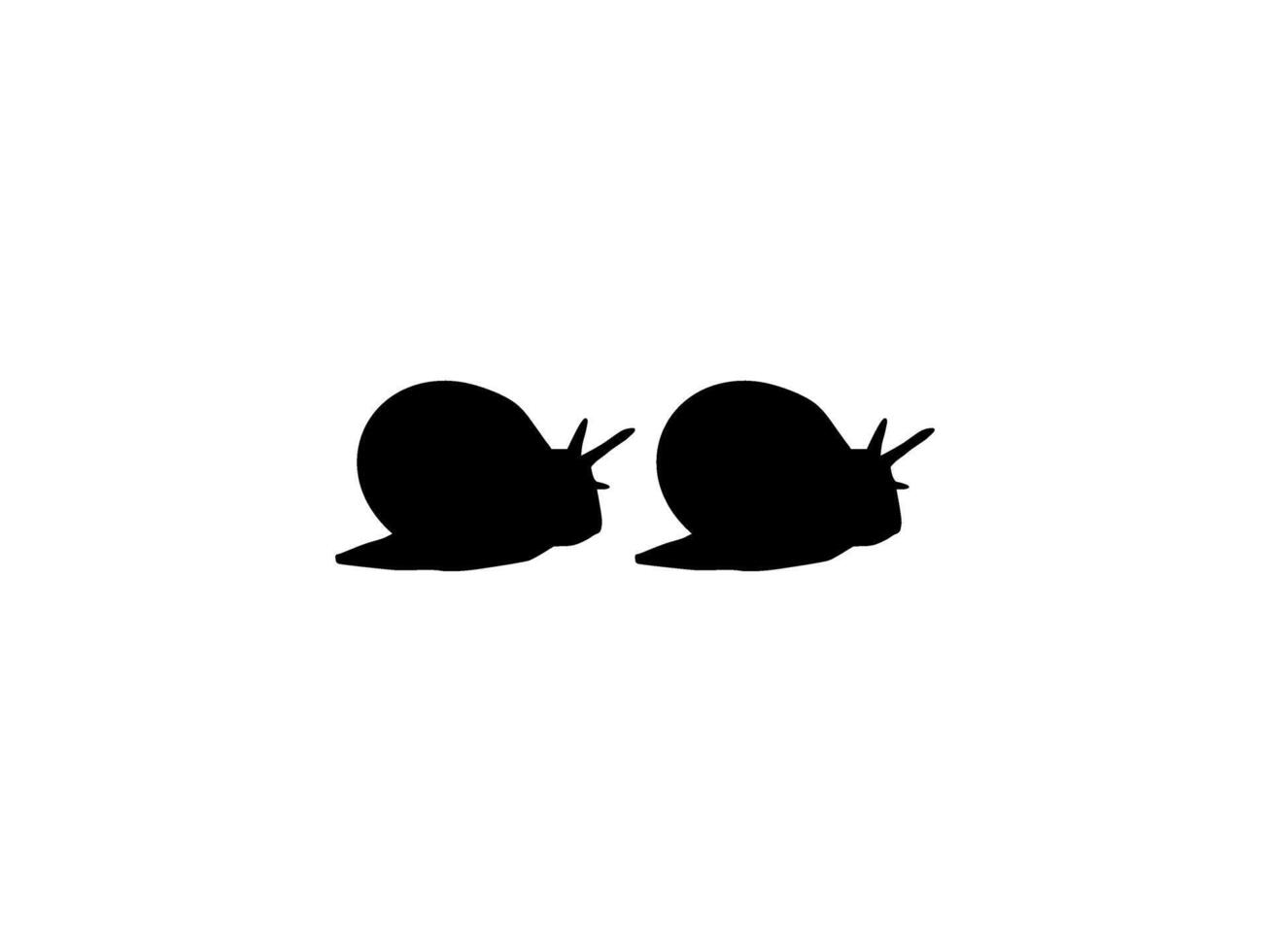 Snails Silhouette, are also called Escargot, Pair Animal Series, can use for Logo, Art Illustration, Apps, Website, etc. Flat Style and Editable vector