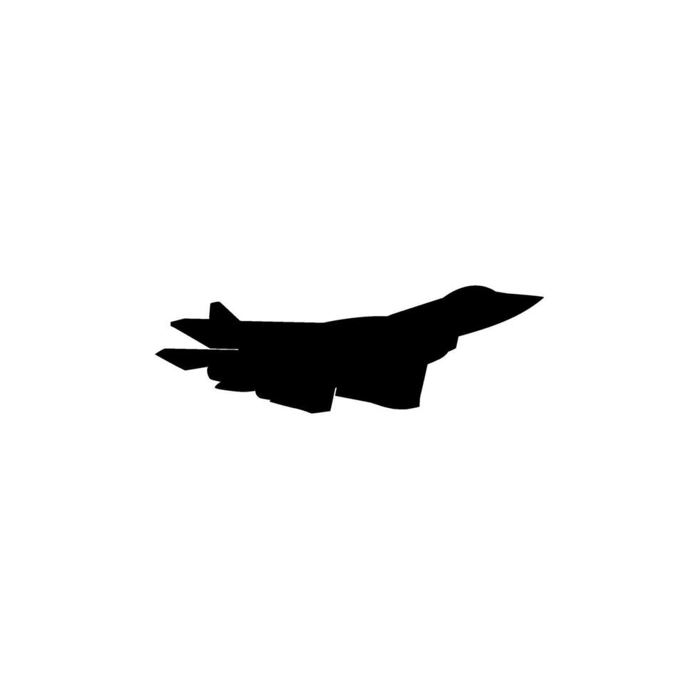 Silhouette of the Jet Fighter, Fighter aircraft are military aircraft designed primarily for air-to-air combat. Flat, BW and Editable vector