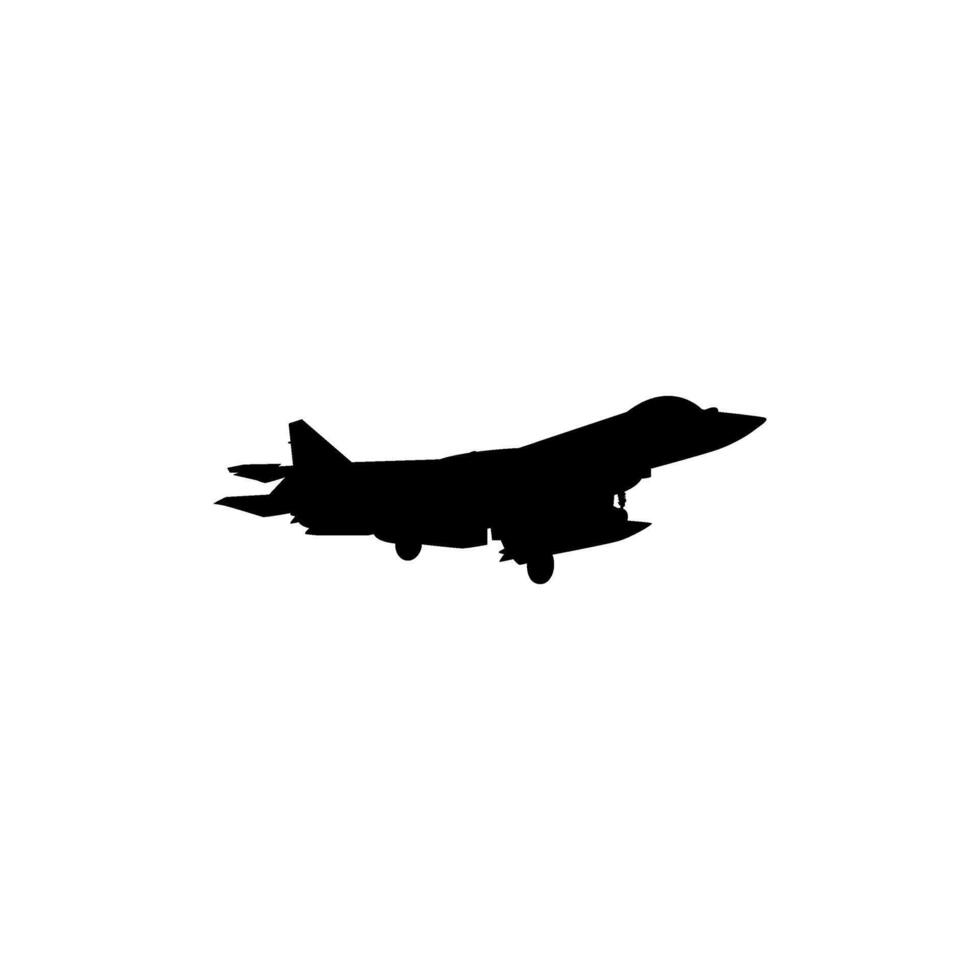 Silhouette of the Jet Fighter, Fighter aircraft are military aircraft designed primarily for air-to-air combat. Flat, BW and Easy Editable vector