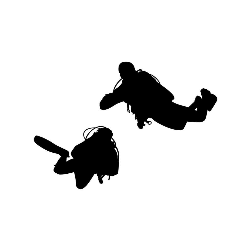 Diving Silhouette, Flat style, can use for Logo Gram, Sticker, Pictogram, Website, Apps, Diving Illustration, etc. vector
