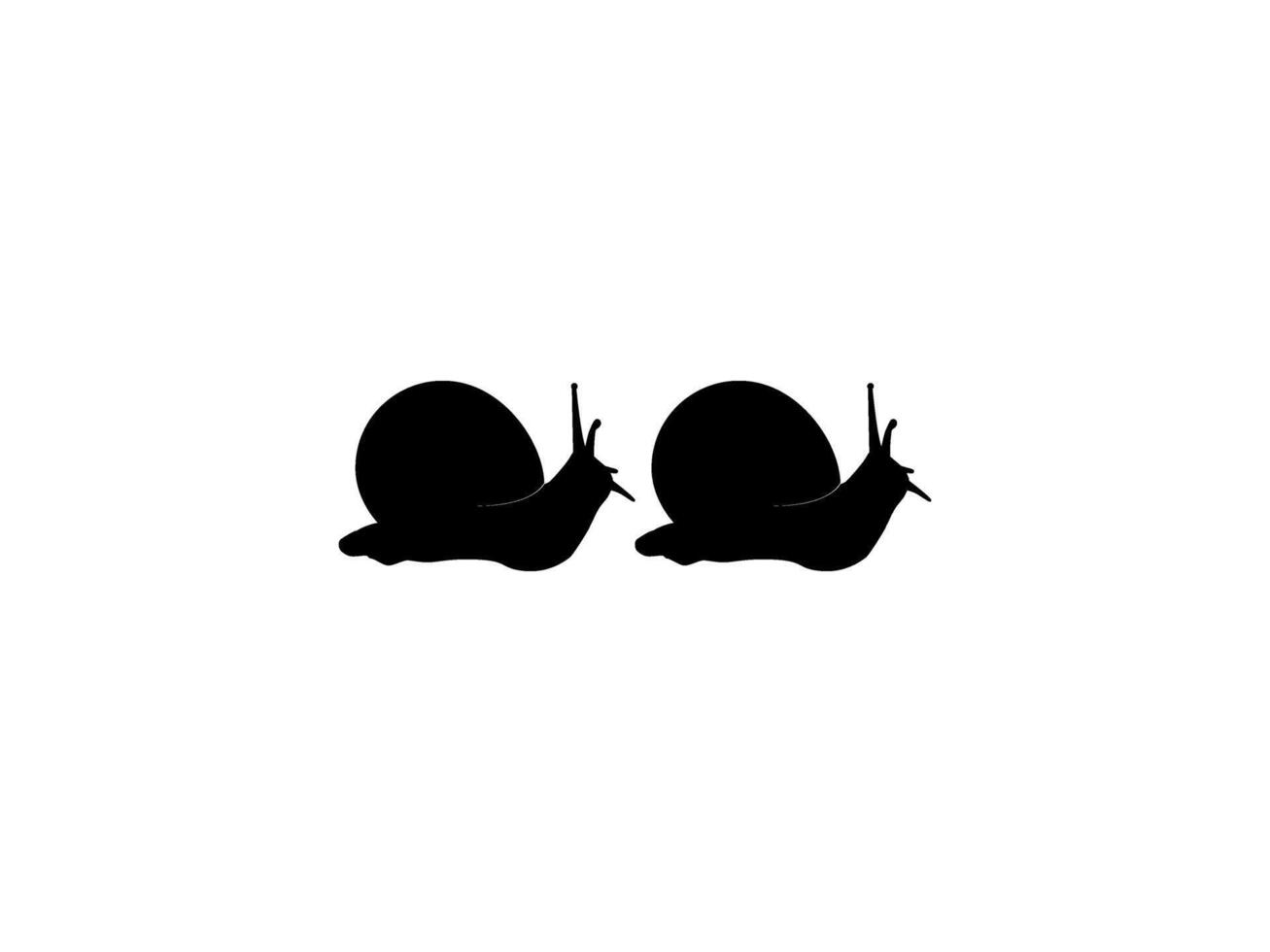 Snails Silhouette, are also called Escargot, Pair Animal Series, can use for Logo, Art Illustration, Apps, Website, etc. Flat Style and Simple vector