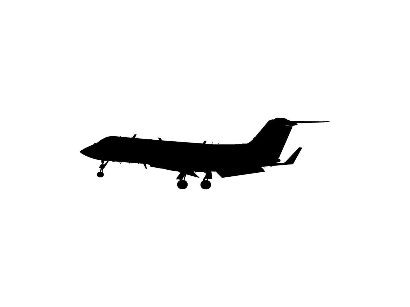 Silhouette of the Private Jet, Aircraft, Aeroplane. Flat Style, can use for Logo Gram, Pictogram, Apps, Website, etc vector