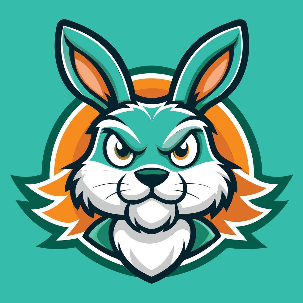 Dynamic Rabbit Head Mascot Graphic vector