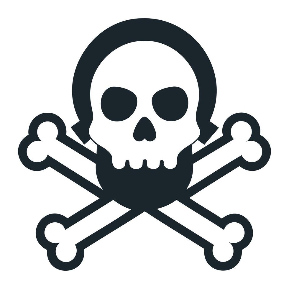 Skull with Danger Sign Graphic vector
