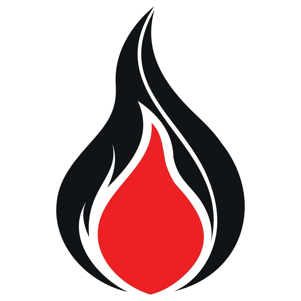 Hot Flame Icon Set in Style vector