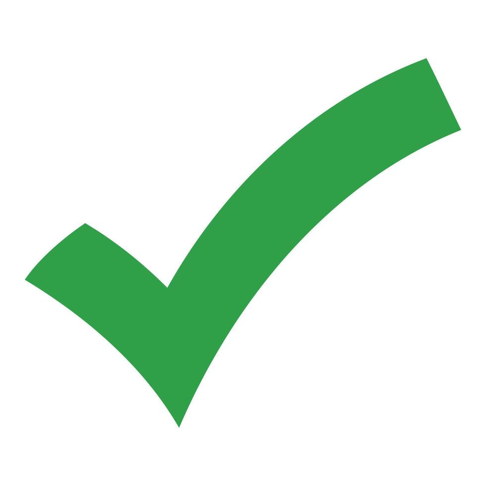 Flat Green Check Sign Design vector
