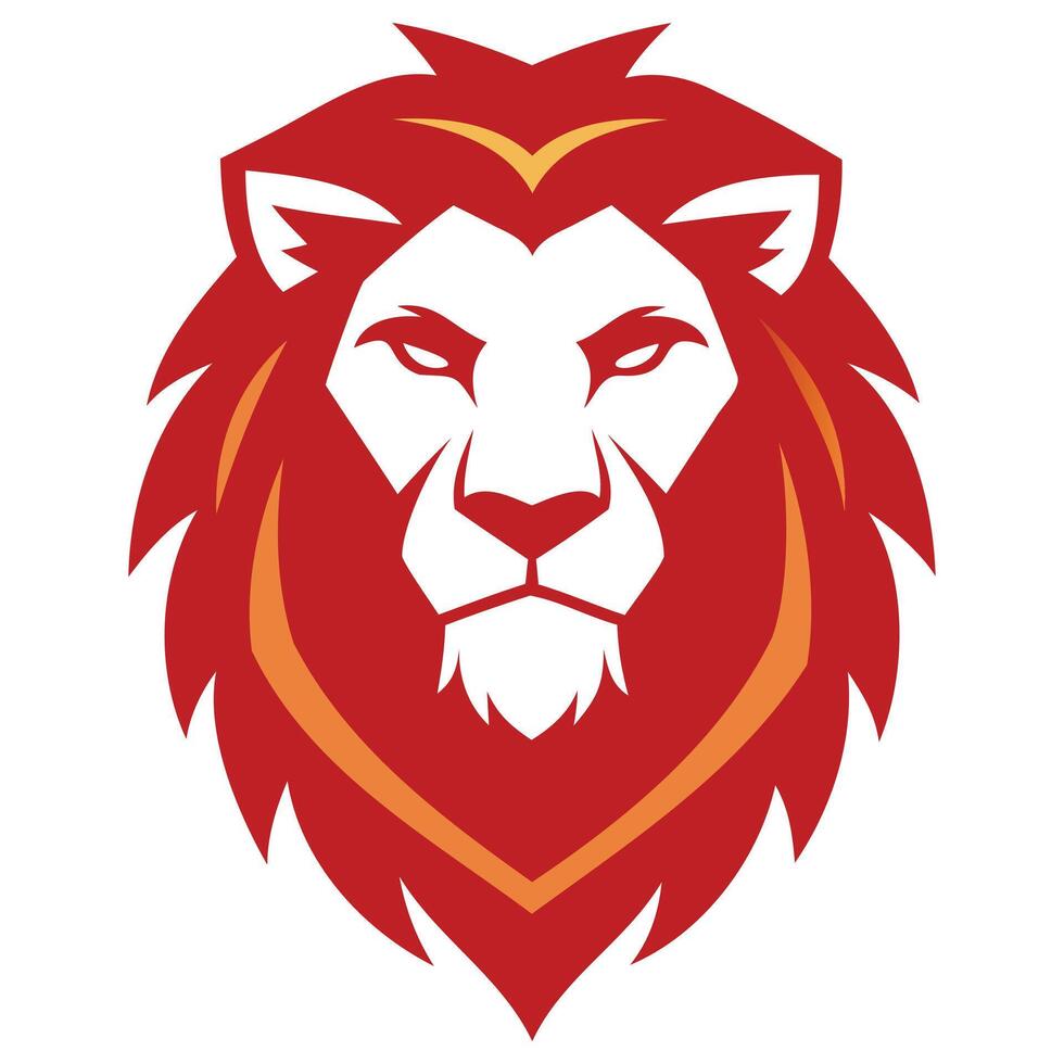 Modern Lion Head Badge Design vector