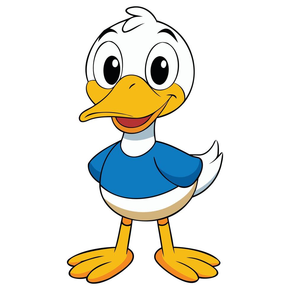 Playful Duck Graphic Isolated vector