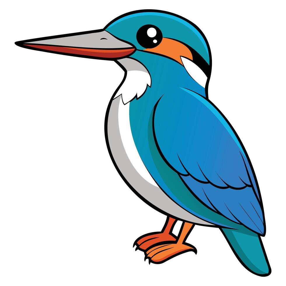 Vibrant Kingfisher Bird Illustration vector